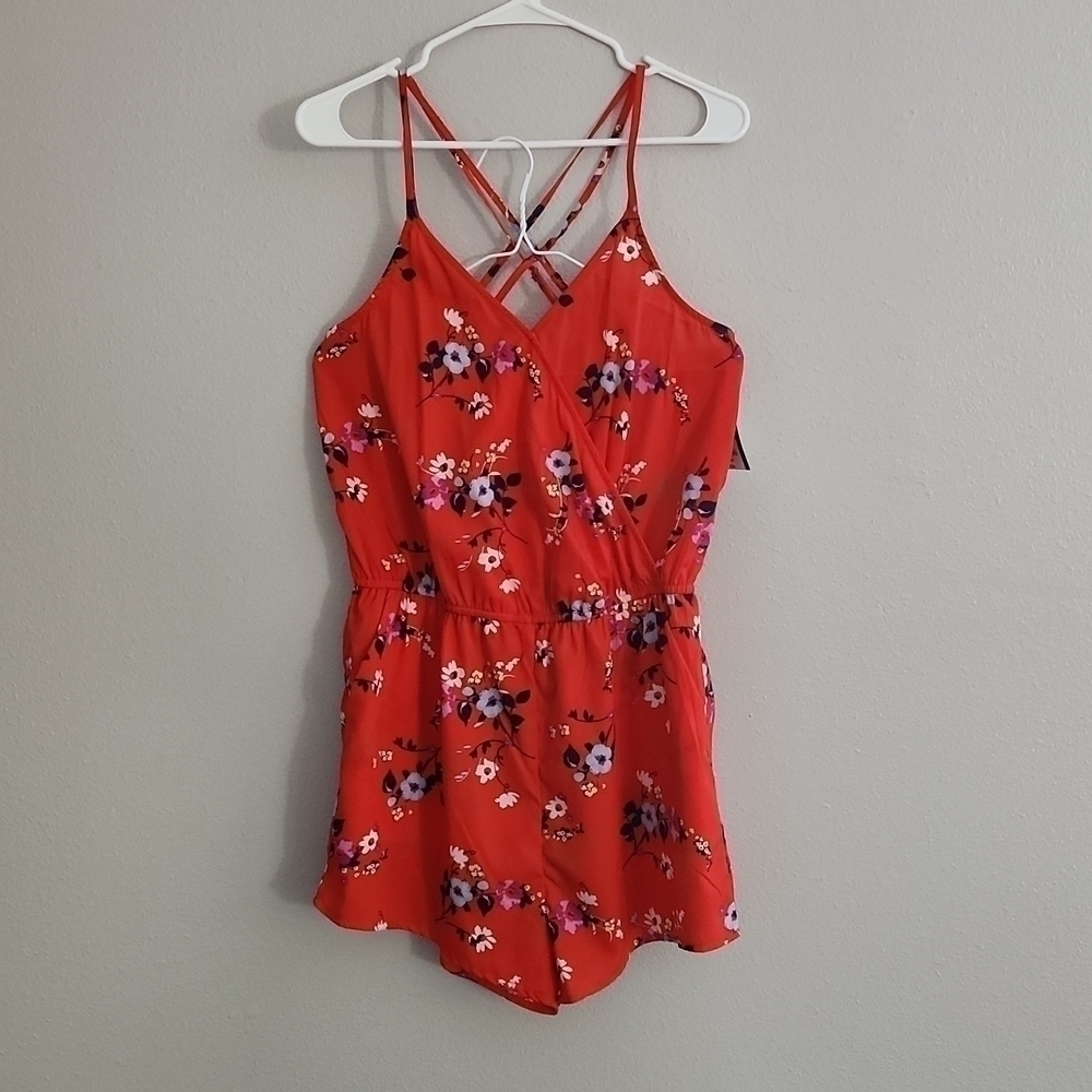 ARIZONA Red Floral Romper, Brand New With Tags, Size Large
